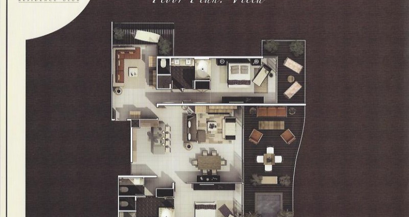 Grand Luxxe Spa Tower - 3BR Floor Plan